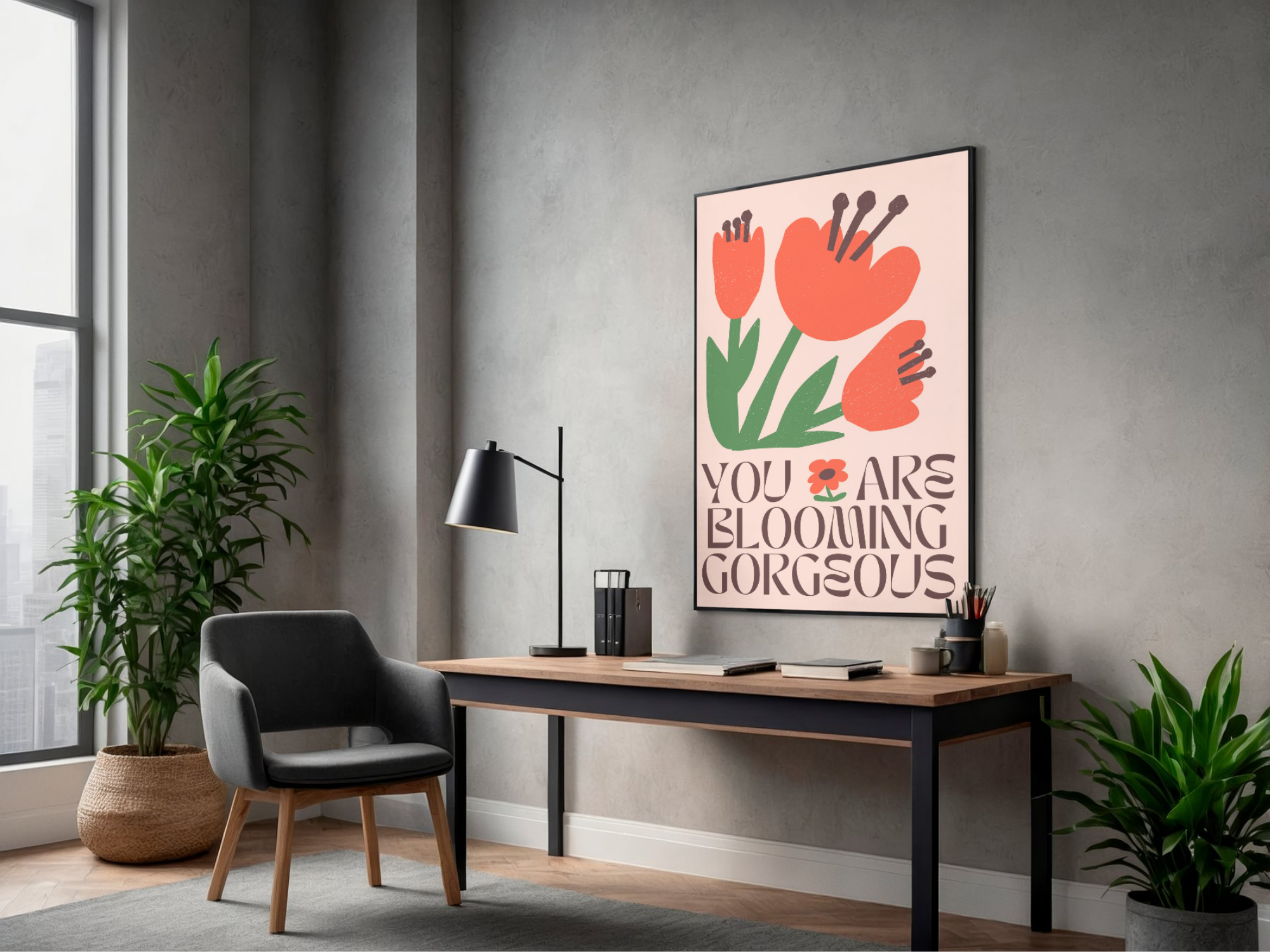 Lámina/Poster decorativa Tulipanes